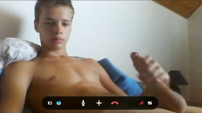 Bogosses Hot Skype Blowjob with Blond Boys Cum Shots!