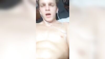 Blonde Hunk Jerks Off