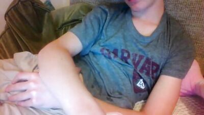 Young And Hungry: Handsome Boy Cums In Living Room!
