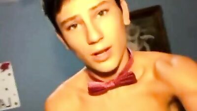 Gay Web-Cam Twink - Bow tie teen boy cam porn!