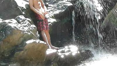 Waterfall Frenzy - Public Outside Solo Wank
