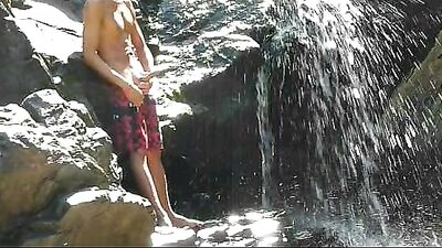 Waterfall Frenzy - Public Outside Solo Wank