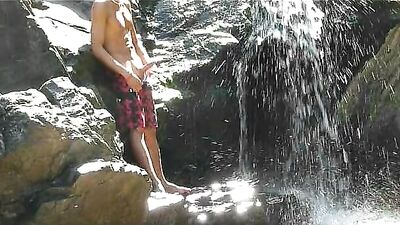 Waterfall Frenzy - Public Outside Solo Wank