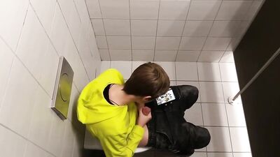 Golden Shower Public Restroom Exposure - College Boy Pleasure