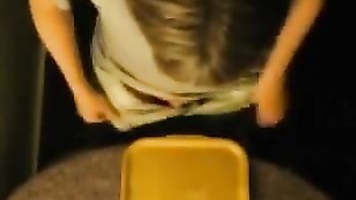 Meal Tray Cumshot - Masturbating and Ejaculating on a Meal Tray!
