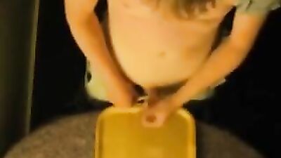 Meal Tray Cumshot - Masturbating and Ejaculating on a Meal Tray!