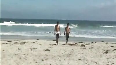 Horny Latino Cum on Bareback Big Cocks with Sexy Tony Marx on the Beach!