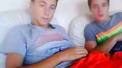 Gay Porn: Two Boys in Bed Reunite for More Web-Cam Cum Shots and Handjobs (172 chars)