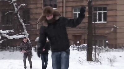 Snowy Threesome: Boys Get Fucked in the Cold