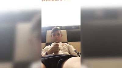 Latino boy fan of soccer masturbates on his bed