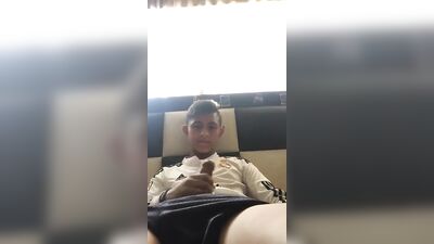 Latino boy fan of soccer masturbates on his bed