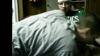 College roommates have oral fun on webcam