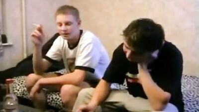 Two Hot Teen Boys drinking and fucking