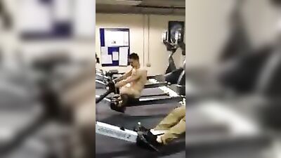 In the gym naked