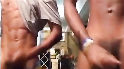 Black Bros Masturbating Together