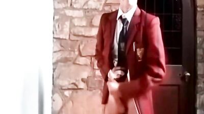 Horny teen jerking before school