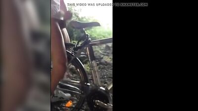 Teen cumming on his bike