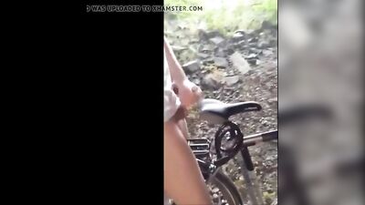 Teen cumming on his bike