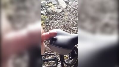 Teen cumming on his bike