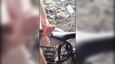 Teen cumming on his bike