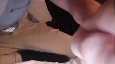 Two hetero boys masturbates on the bed