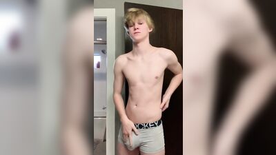 Cu Ti blonde and smooth boy in Jockey