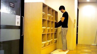 0063 handsome japanese in locker room