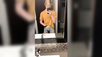 Cutie blond boy smooth wank on cam