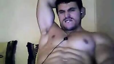 Hot straight guy shows body off