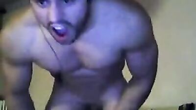 Hot straight guy shows body off