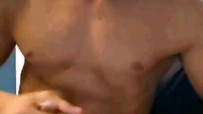 Jock cums all over himself and tastes it