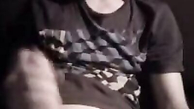 Hottie boy wanks his big cock but does not cum