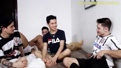 AA Cute boy fucked by three guys