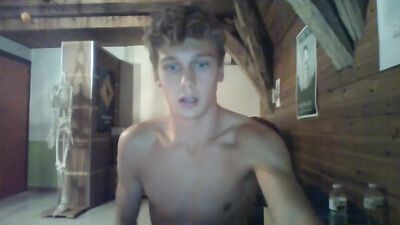 Cute boy jerking on cam