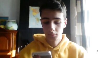 European boy masturbates in his room