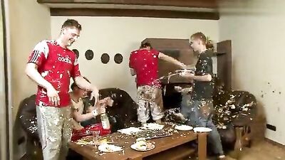 Food Fight: The Twinks Bareback Group Sex Fuck Fest!