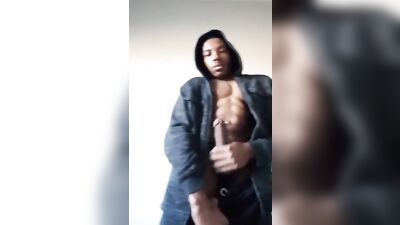 Muscular Twink Cumming Spree: Jeffs Black Cock Explosion