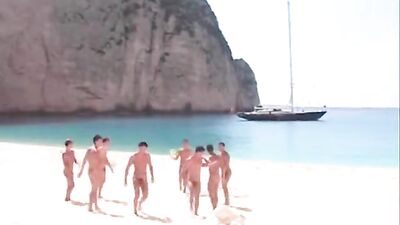 Boys Naked Paradise Adventure: Blond Muscle Boys Enjoy Public Outdoor Fun!