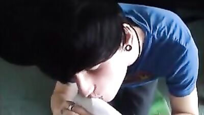 Emo Cock Sucker - Action Cum Shots Handjob