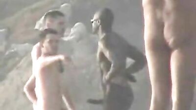 Beach Erection: Public Gay Cocks Black Outside