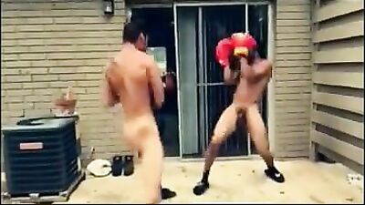 Boxing Muscle Match-Up! Nude Sports Straight Boys Fun
