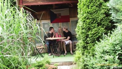 Gay Porn Threesome: 2 Boys and 1 Girl-4