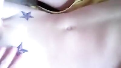 Blond boy wanking on the couch