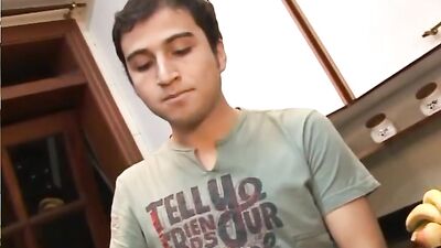 Mexican Twinks Fucking in Kitchen - Latino Cum Shots Handjob