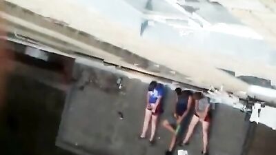 Outdoor Handjob Adventure: Three Friends Caught Jerking!