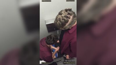 Public Blowjob in the Bathroom Stall - Oral Public Outdoor Web-Cam