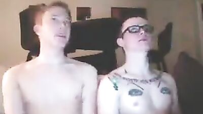 Adorable Nerdy Tattoo Twink & Boyfriend in Long Webcam Show!