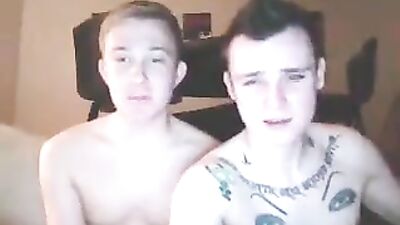 Adorable Nerdy Tattoo Twink & Boyfriend in Long Webcam Show!