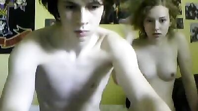 Cute boy with girl on cam