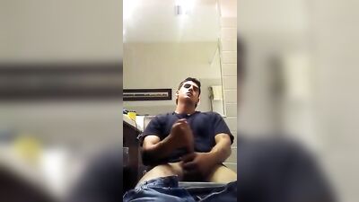 Straight Guy At Home in Bathroom